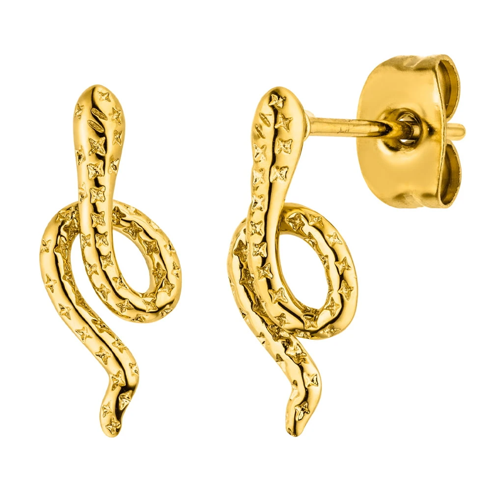 Looping Snake Ohrstecker | 18K Vergoldet