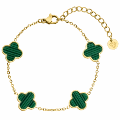 Green Clover Armband | 18K Vergoldet