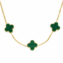 Green Clover Kette | 18K Vergoldet