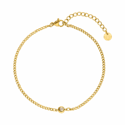 One Stone Fußkette | 18K Vergoldet