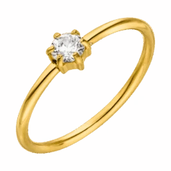 One Stone Ring | 18K Vergoldet