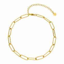 Paperclip Fußkette | 18K Vergoldet