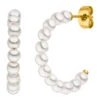 Pearl Hoop Ohrringe | 18K Vergoldet