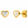 Perlmutt Herz Ohrstecker | 18K Vergoldet
