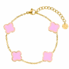 Pink Clover Armband | 18K Vergoldet