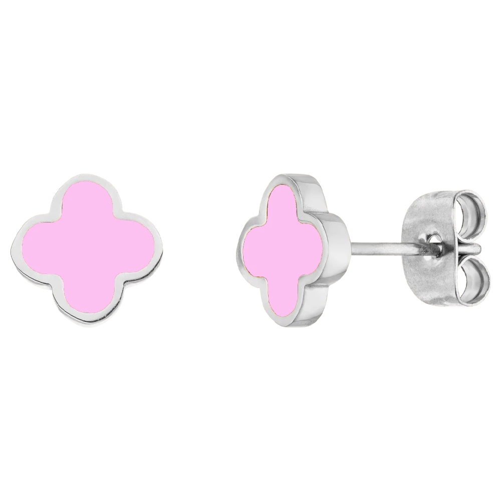 Pink Clover Ohrstecker | 18K Vergoldet â Bild 3