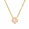 Rosa Perlmutt Clover Kette | 18K Vergoldet