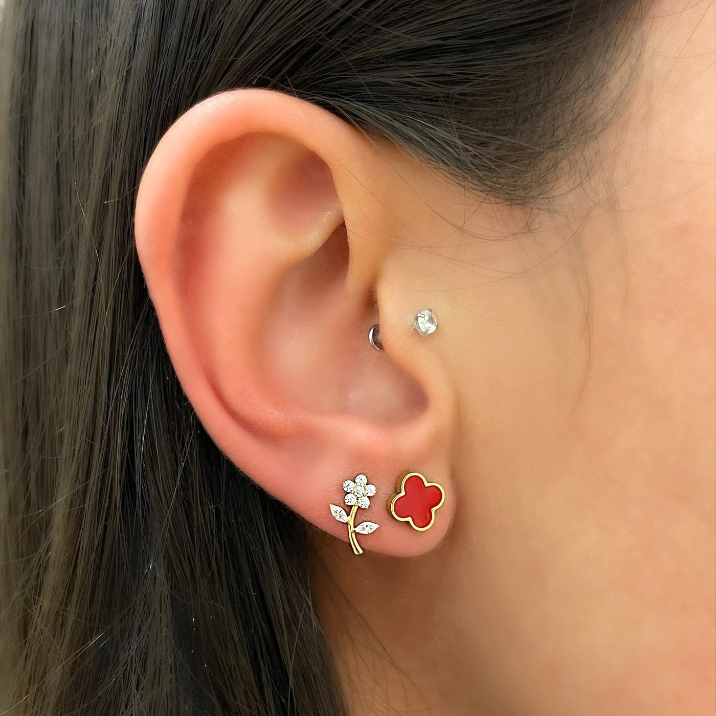 Red Clover Ohrstecker | 18K Vergoldet â Bild 3