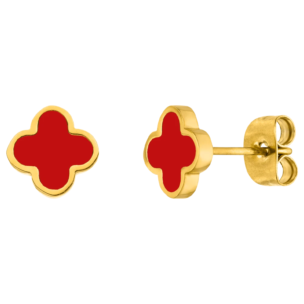Red Clover Ohrstecker | 18K Vergoldet