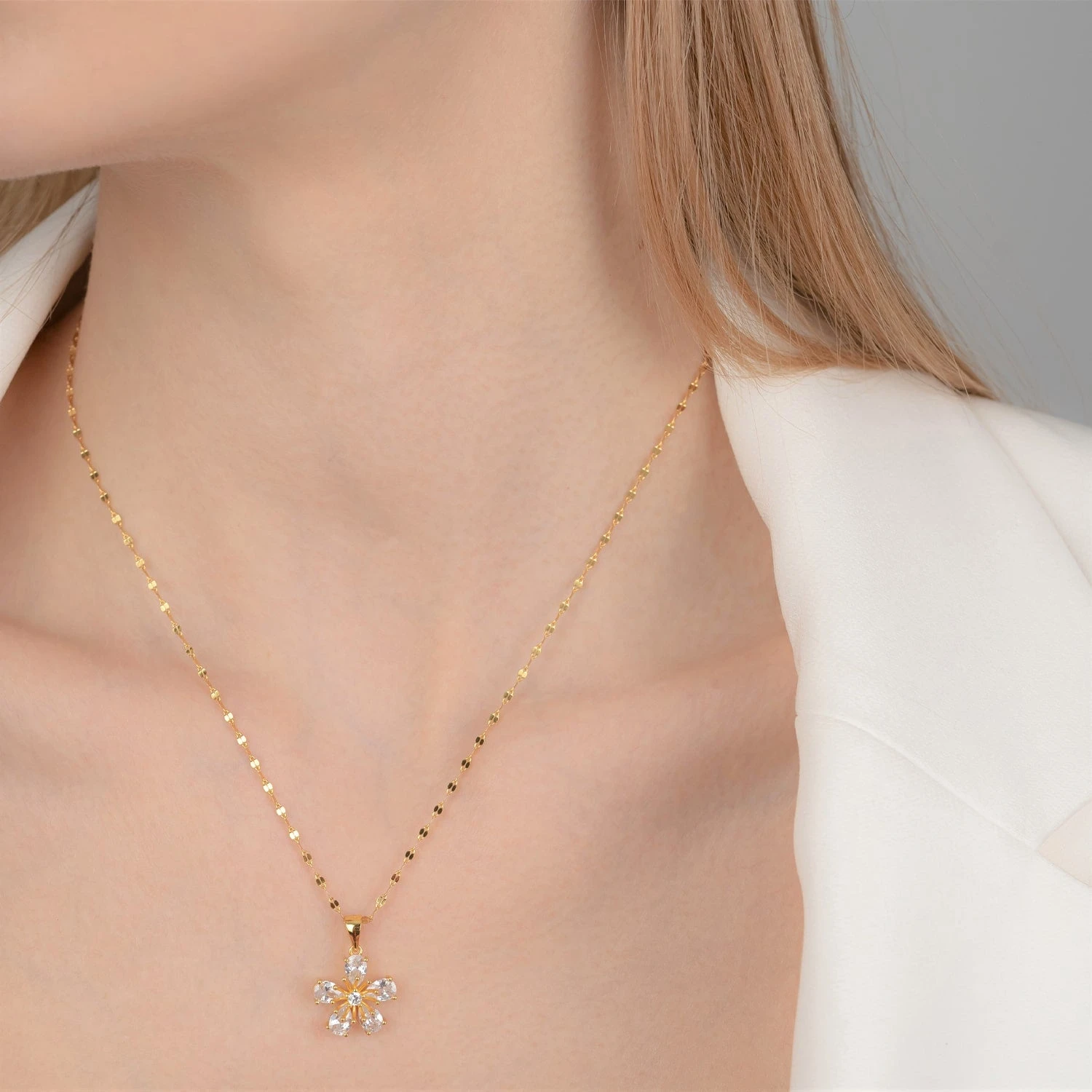 Sakura Flower Kette | 925 Echtsilber – Bild 3