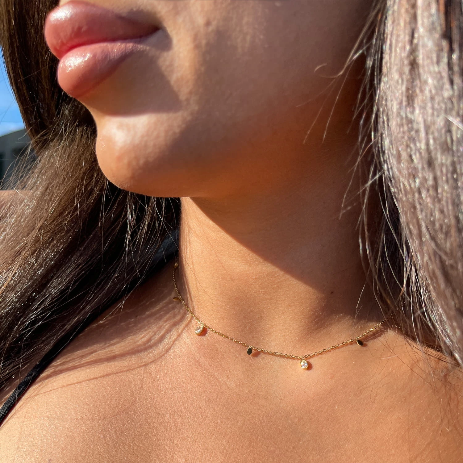 Shine Drops Halskette | 18K Vergoldet â Bild 3