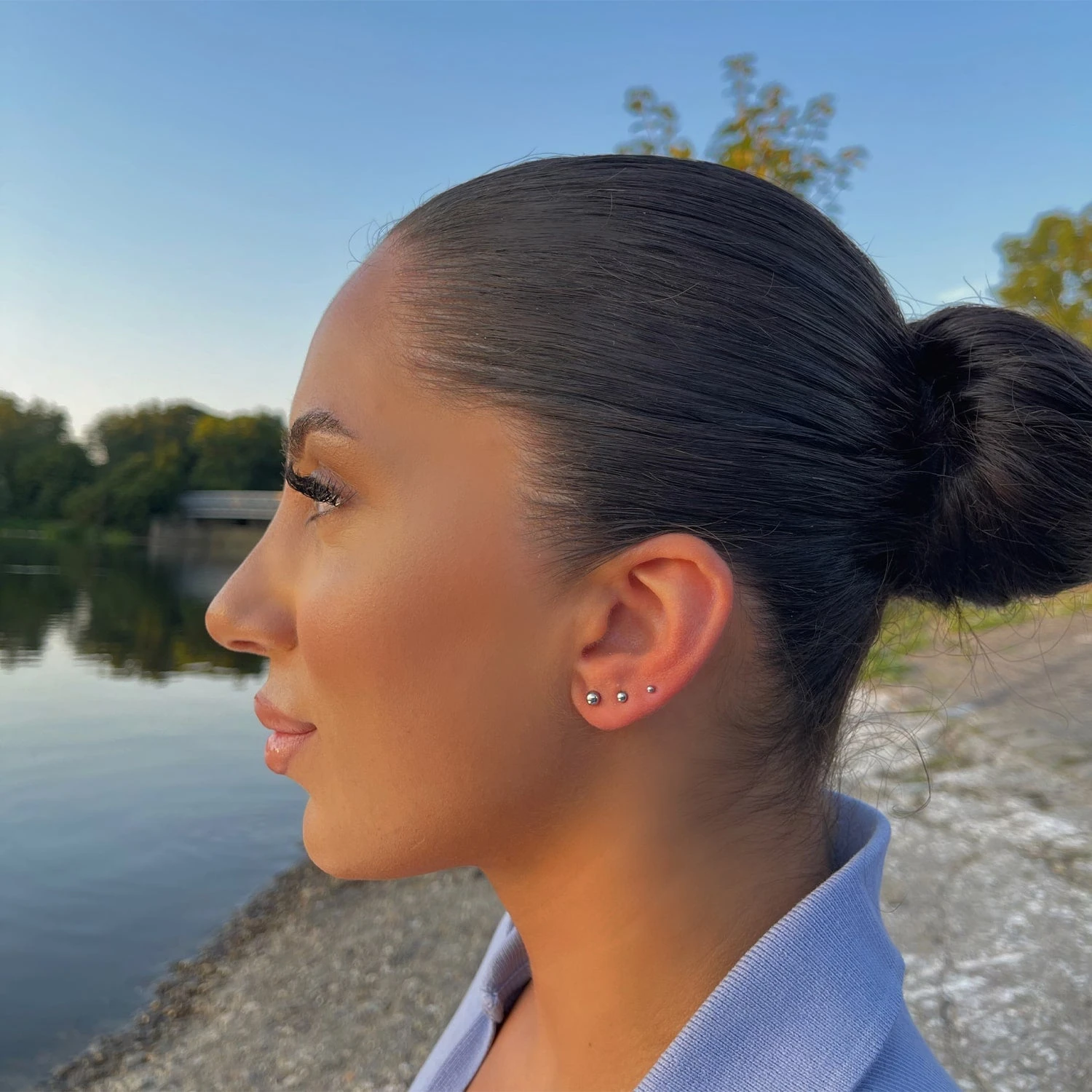 Simple Dot Ohrstecker | 18K Vergoldet – Bild 3