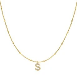 Dots Letter Halskette | 18K Vergoldet