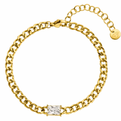 Single Stone Armband | 18K Vergoldet