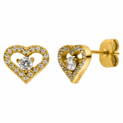 Stone Heart Ohrstecker | 18K Vergoldet