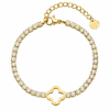 Tennis Clover Armband | 18K Vergoldet