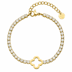 Tennis Clover Armband | 18K Vergoldet