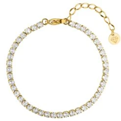 Tennis Fußkette | 18K Vergoldet