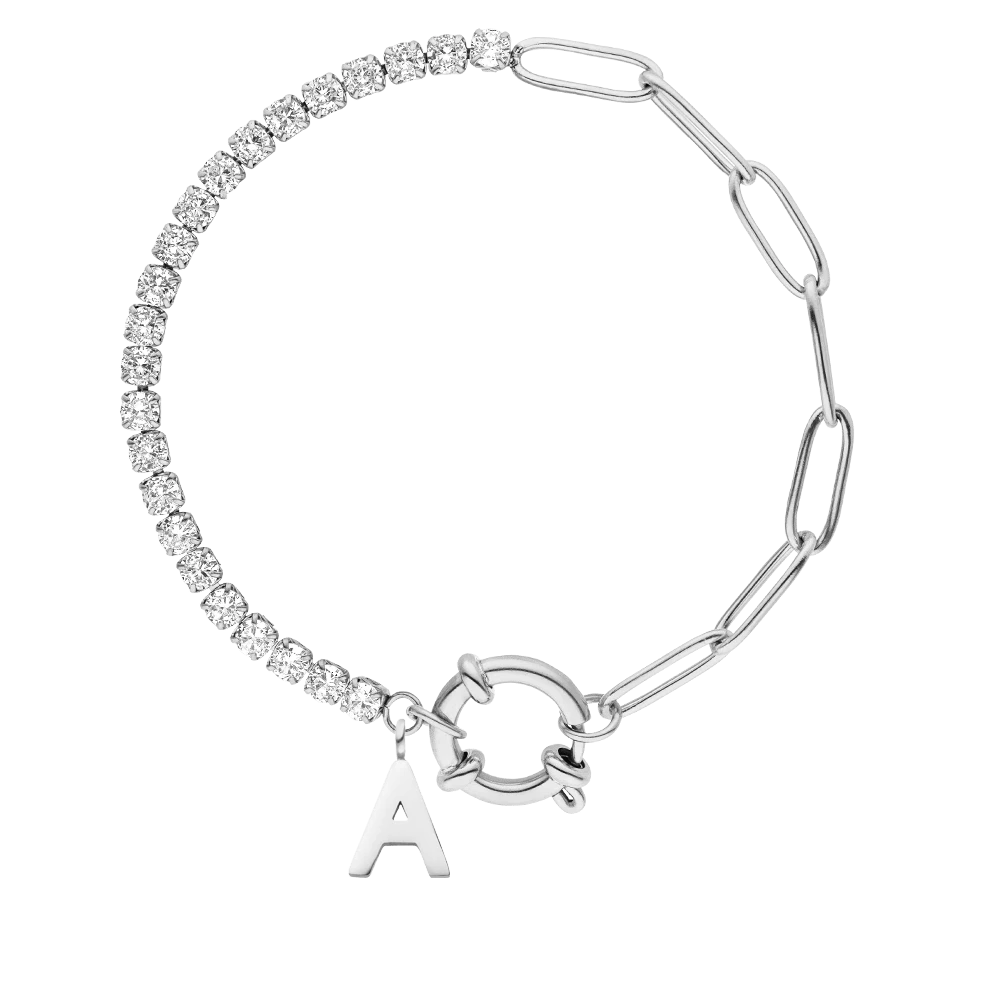 Tennis Letter Armband | 18K Vergoldet – Bild 6