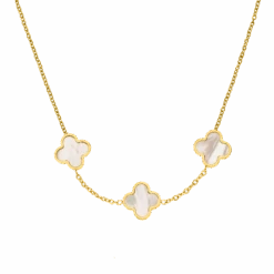 Three Clovers Kette | 18K Vergoldet