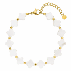 White Clovers Armband | 18K Vergoldet
