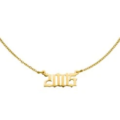 Jahreszahl Halskette | 18K Vergoldet