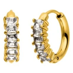 Zircon Hoop Ohrringe | 18K Vergoldet